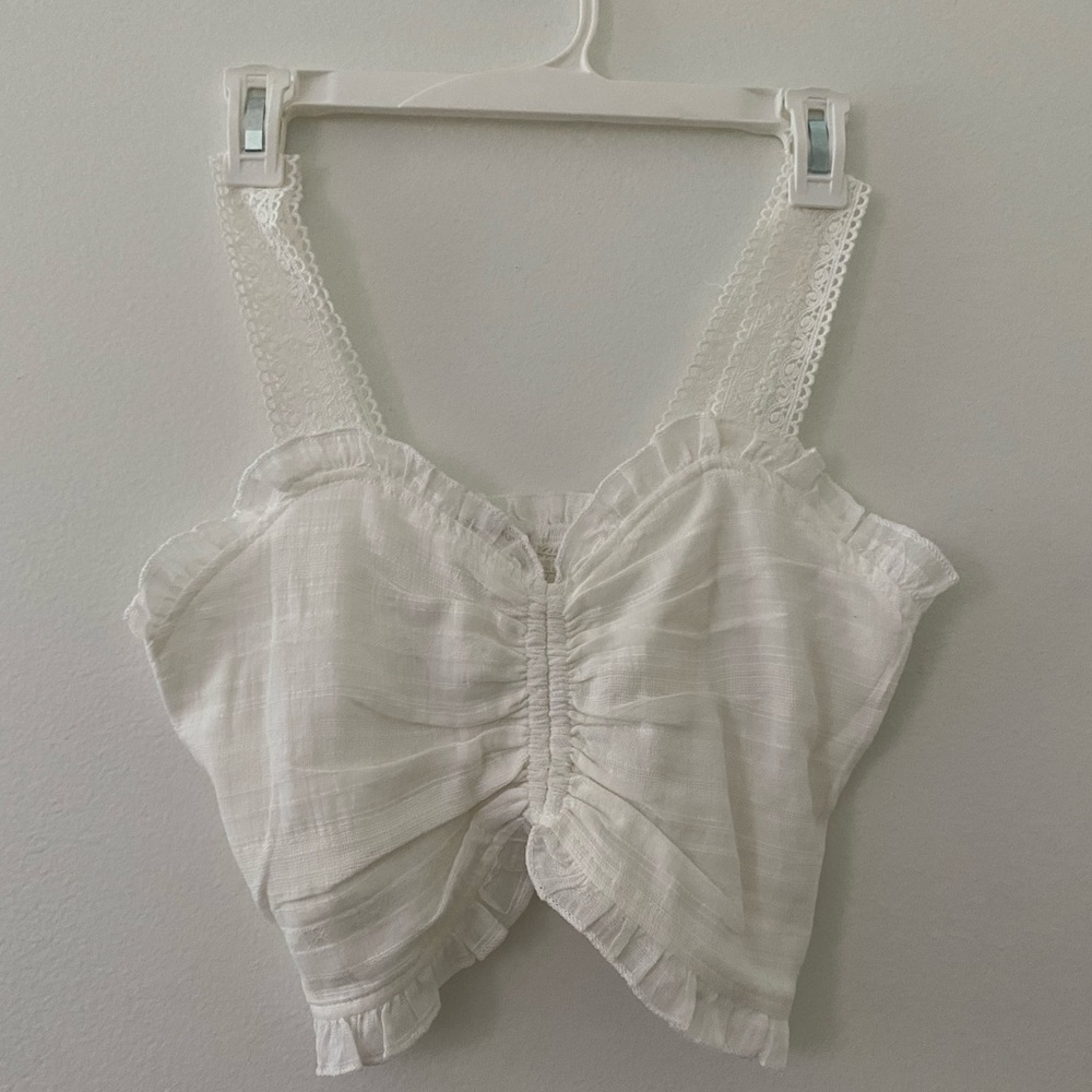 White cropped top